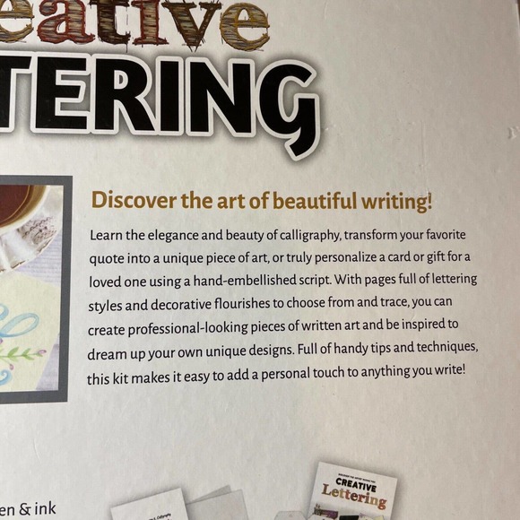 Creative Lettering & Calligraphy Spice Box Art School Kit Book Pens Paper Ideas - Picture 9 of 9